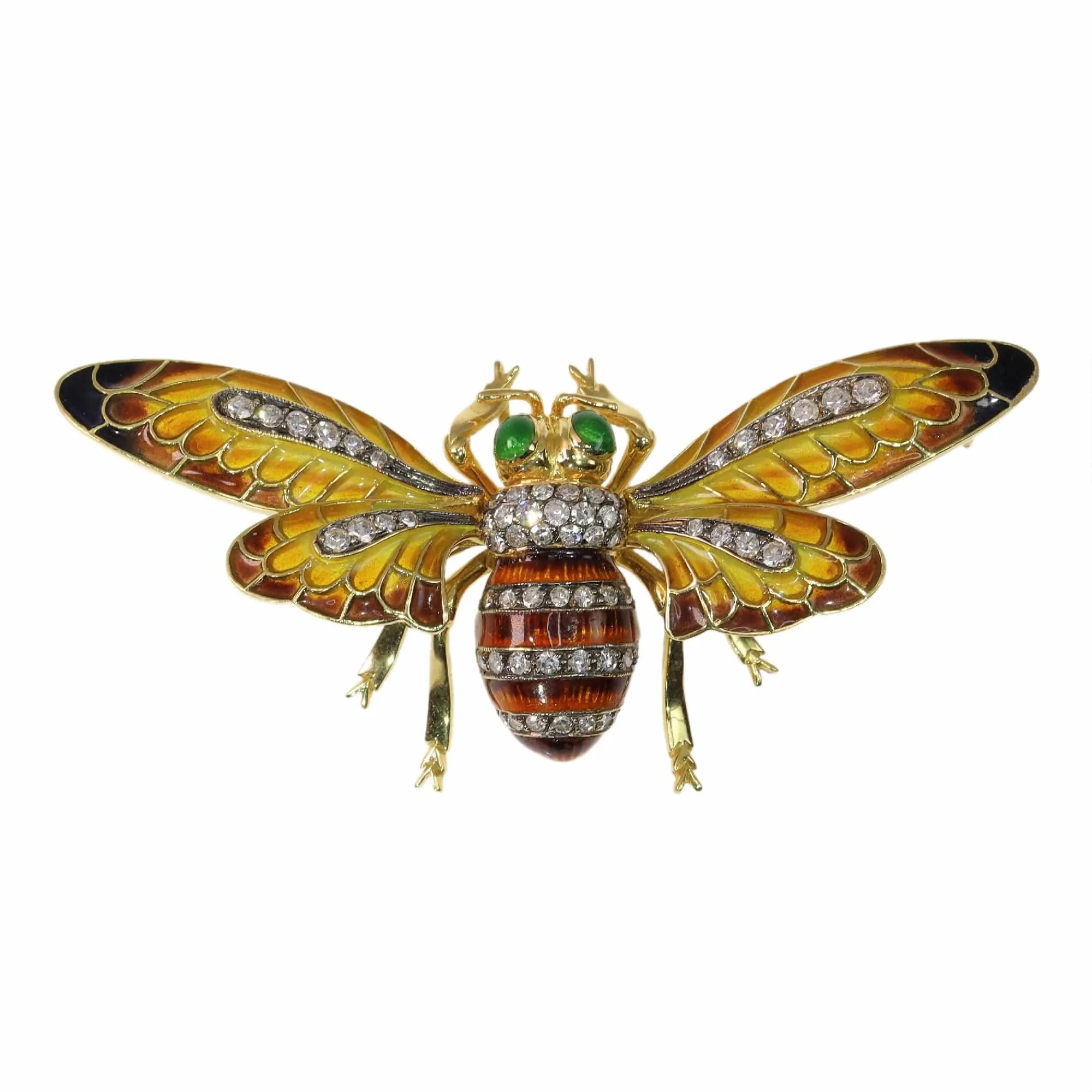 Vintage Bee Brooch-Pendant with Plique-à-Jour Enamel and Trembling Wings sold by 58 Facettes