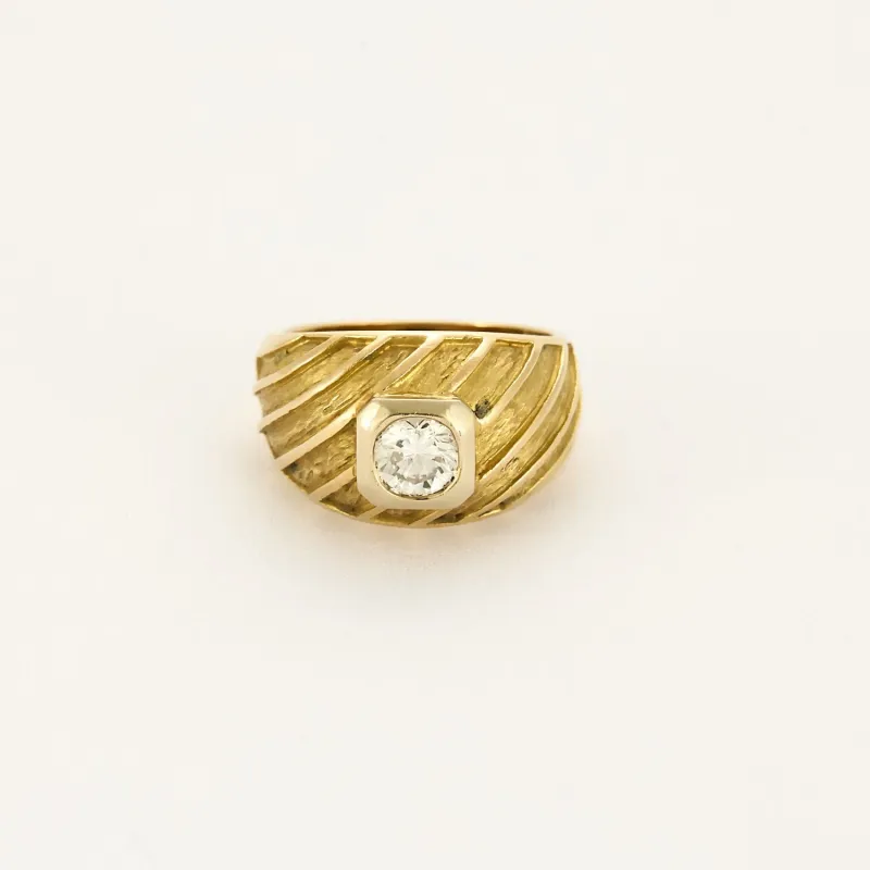 Bague bandeau or jaune et diamant sold by 58 Facettes