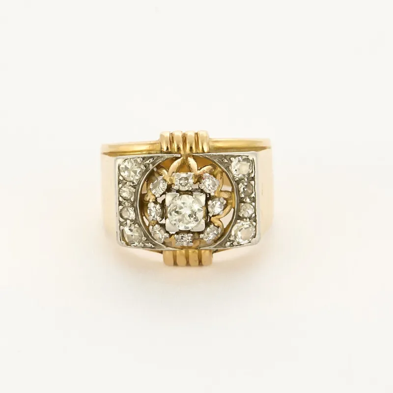 Bague or jaune et blanc, diamants sold by 58 Facettes