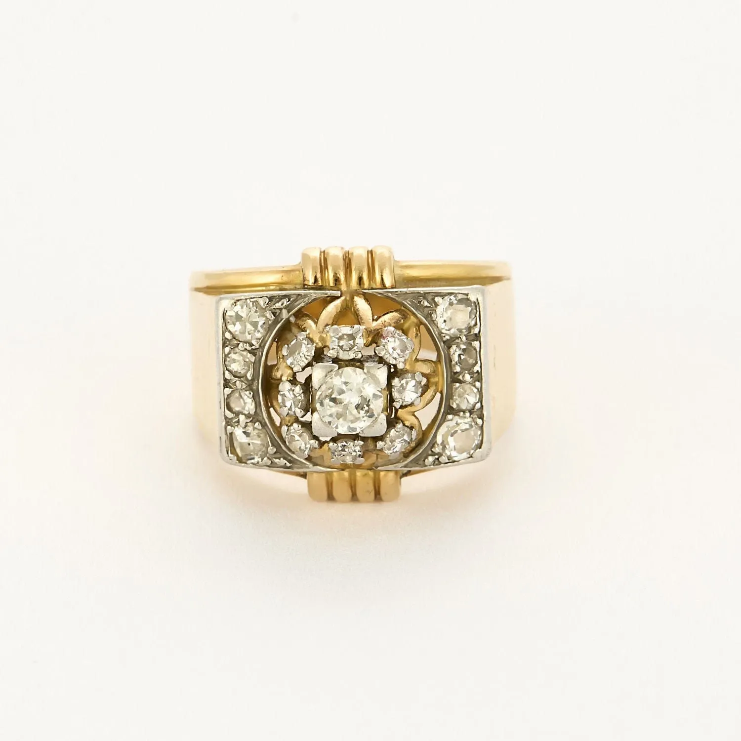 Bague or jaune et blanc, diamants sold by 58 Facettes