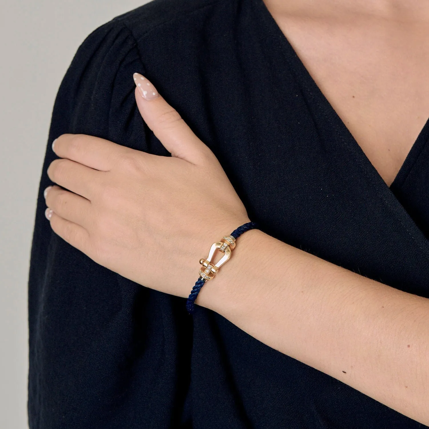 FRED - Force 10 - Grand Modèle - Bracelet or jaune et diamants, cable marine sold by 58 Facettes product image thumbnail 2