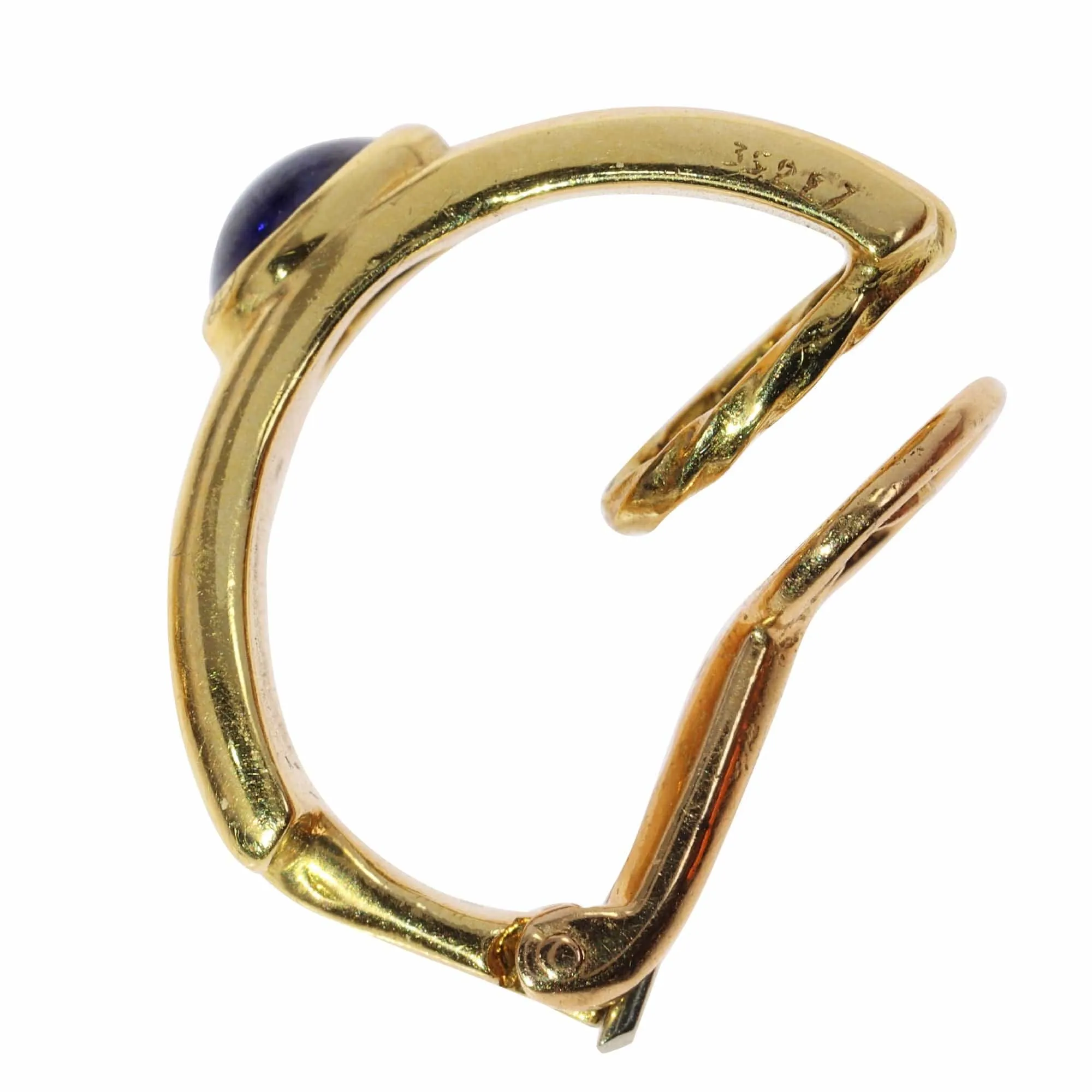 Boucles d'oreilles vintage signées Boucheron serties de saphirs cabochons sold by 58 Facettes product image thumbnail 2