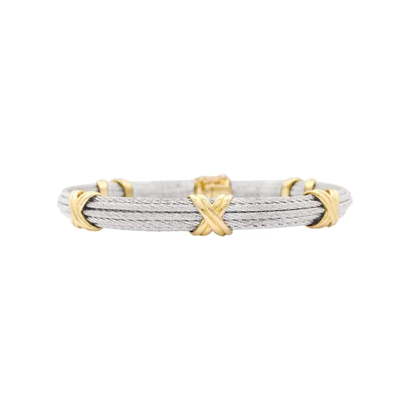 Bracelet FRED vintage, "Force 10", or jaune, acier. sold by 58 Facettes