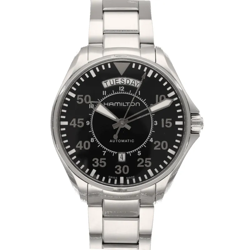 Montre Hamilton Khaki Pilot Day Date Automatique Acier – Réf. H646150 – 42 mm – Vers 2022 made by 58 Facettes