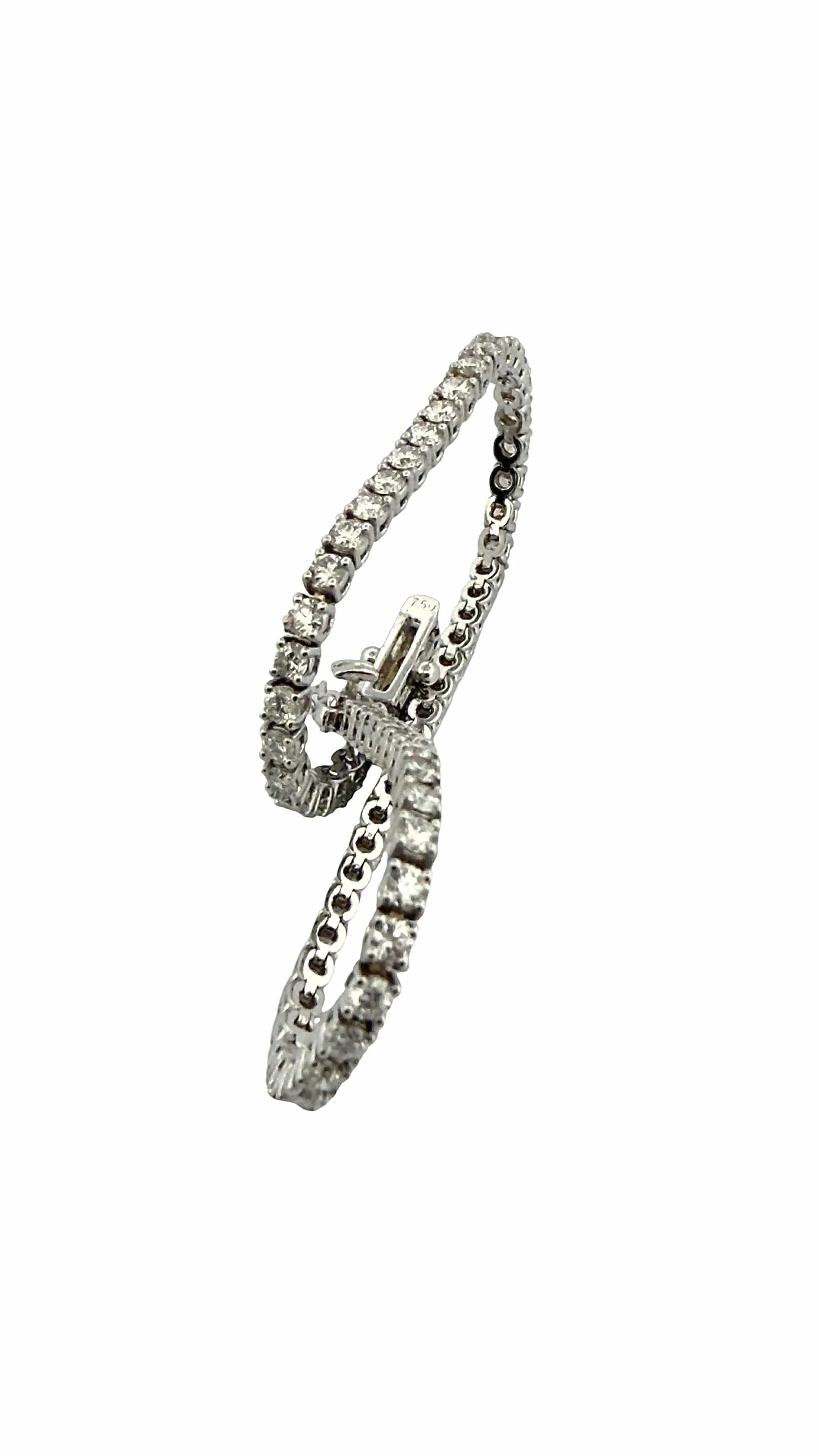 Bracelet rivière de diamants or blanc 18 carats sold by 58 Facettes product image thumbnail 5