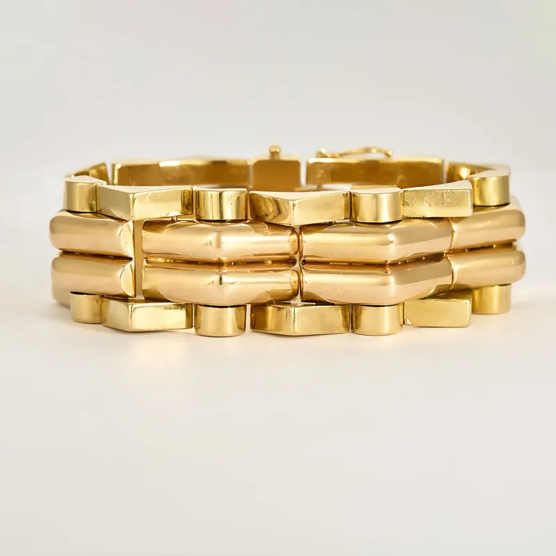 Bracelet tank en or jaune et or rose sold by 58 Facettes