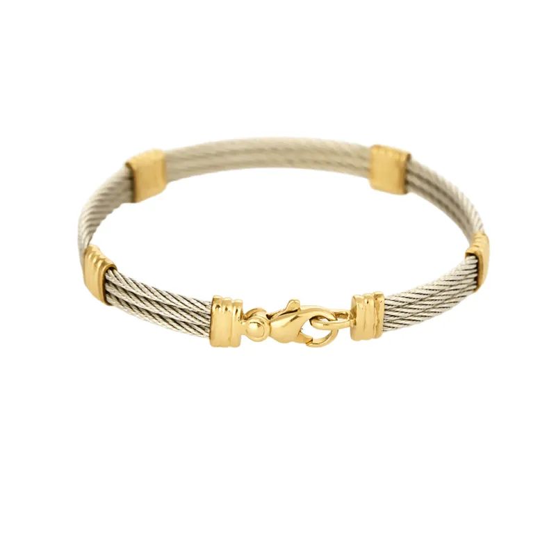 FRED - Force 10 - Bracelet or et acier. Vintage sold by 58 Facettes