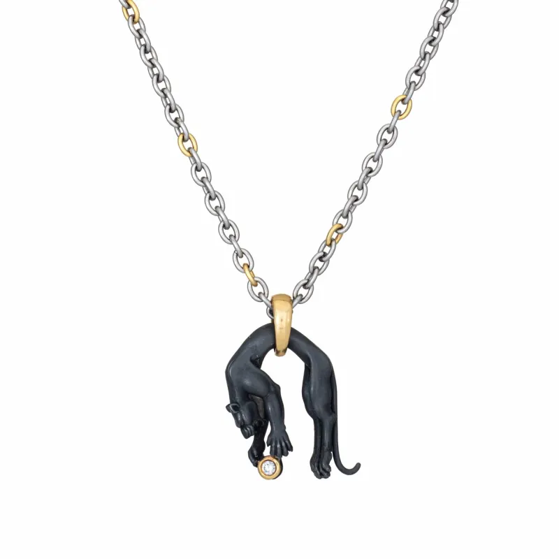 Carrera y Carrera - Collier Panthère en or jaune, acier et diamants made by 58 Facettes
