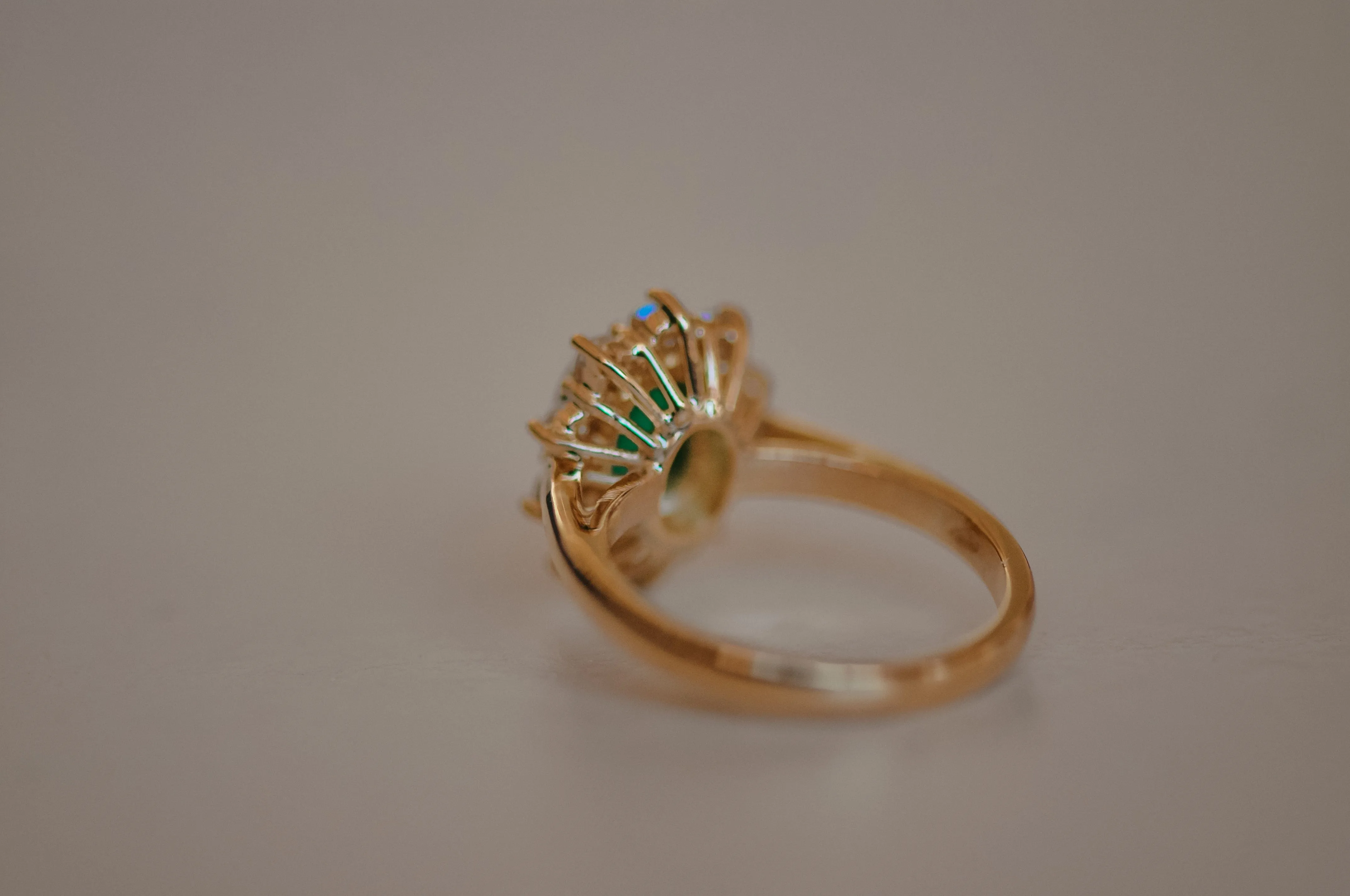 Vintage emerald and diamond ring sold by 58 Facettes product image thumbnail 4