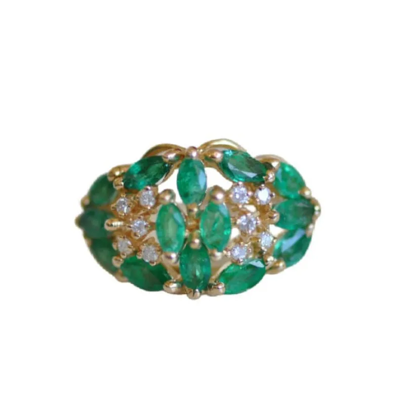 Vintage yellow gold and emerald ring sold by 58 Facettes
