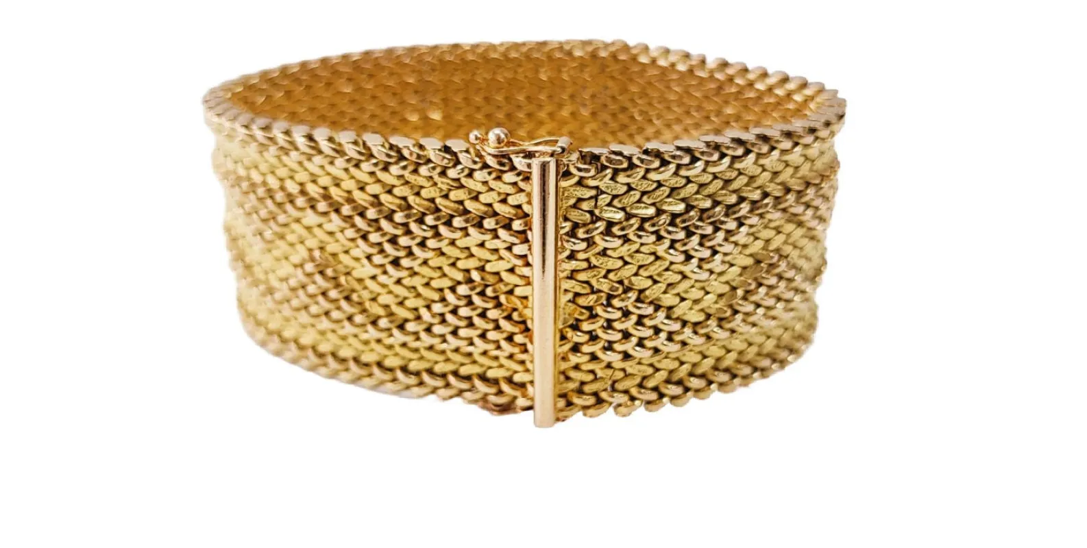 Bracelet ruban souple en or jaune, maille polonaise sold by 58 Facettes