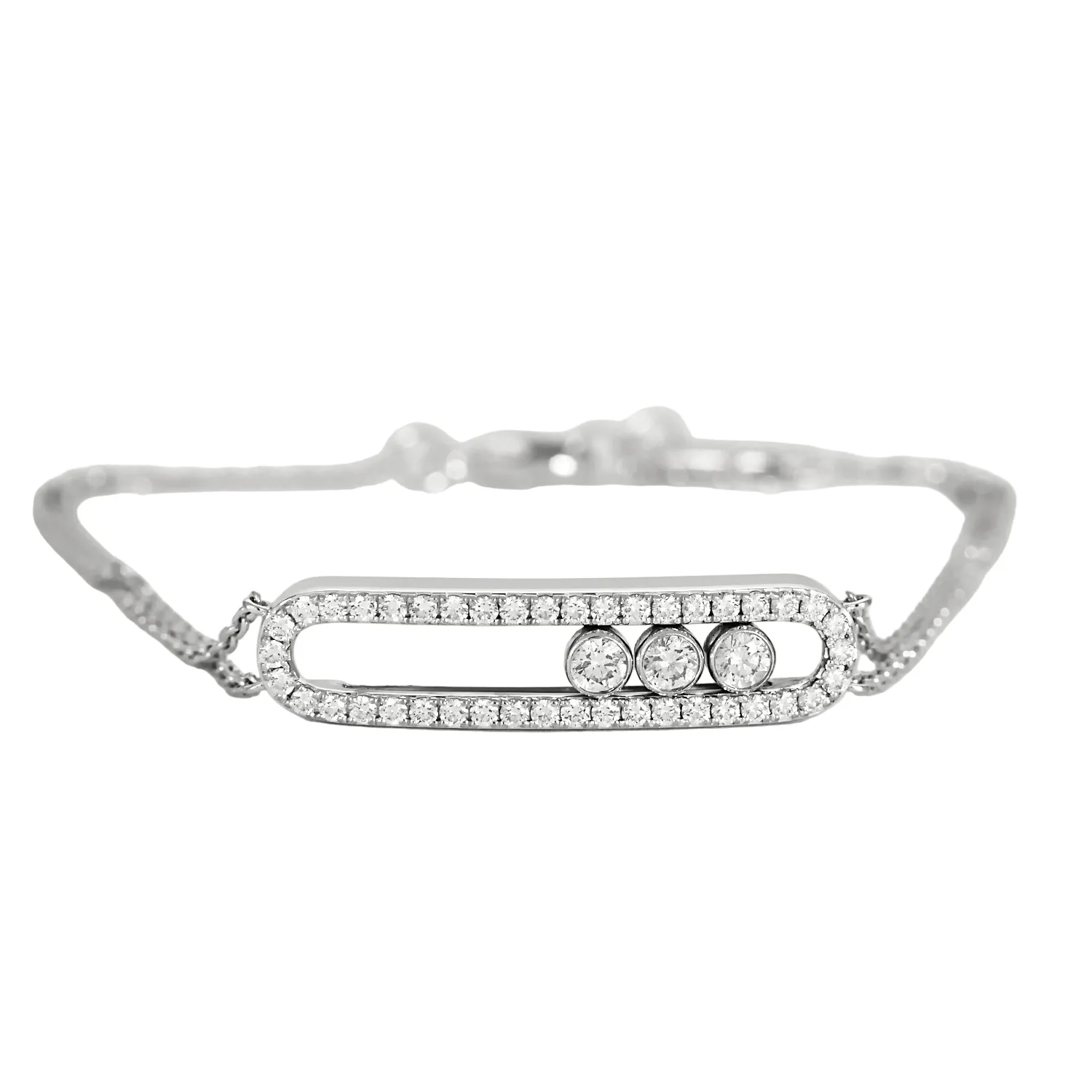 MESSIKA - Move - Bracelet double chaîne en or gris et diamants sold by 58 Facettes