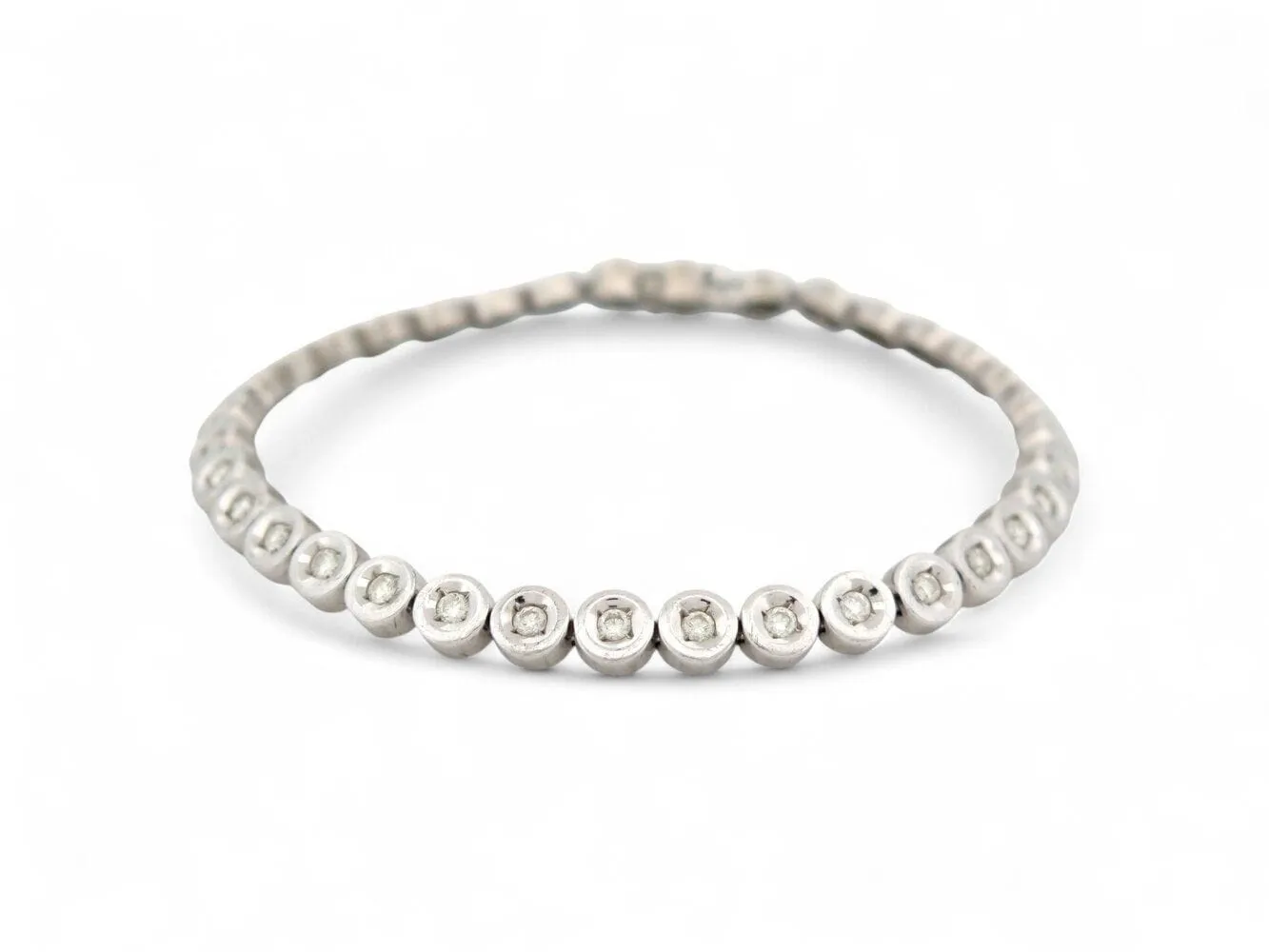 bracelet tennis t19 serti de 35 diamants 2.1ct en or blanc 14k 16gr sold by 58 Facettes product image thumbnail 2