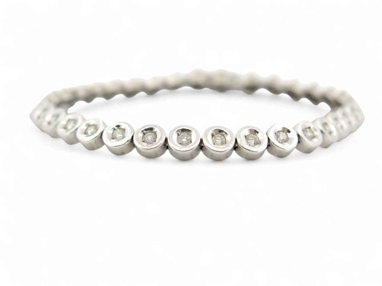 bracelet tennis t19 serti de 35 diamants 2.1ct en or blanc 14k 16gr sold by 58 Facettes product image thumbnail 3