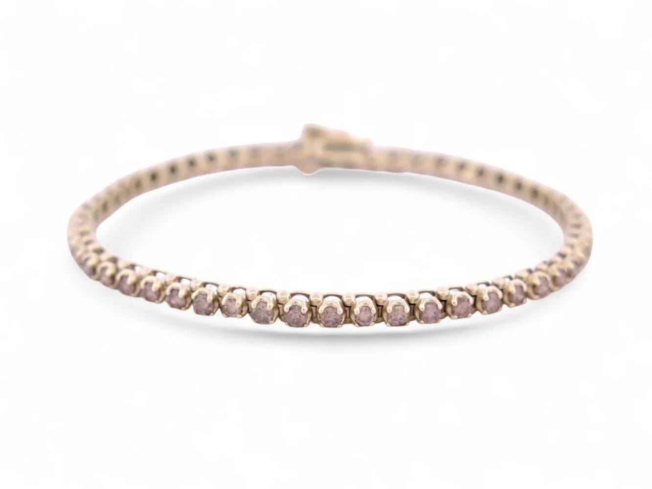 Bracelet tennis rivière - 53 diamants fancy en or jaune 14 ct sold by 58 Facettes product image thumbnail 3