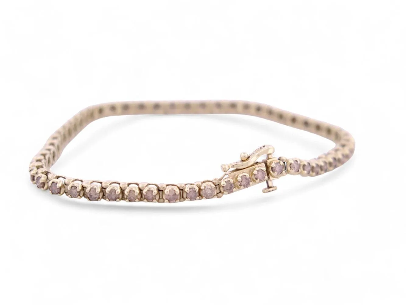 Bracelet tennis rivière - 53 diamants fancy en or jaune 14 ct sold by 58 Facettes product image thumbnail 4