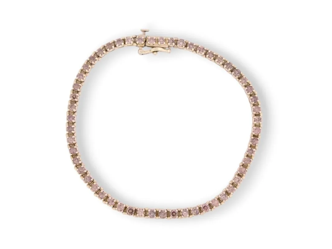 bracelet tennis t18.5 riviere 53 diamants fancy 4.2ct or jaune 14k sold by 58 Facettes