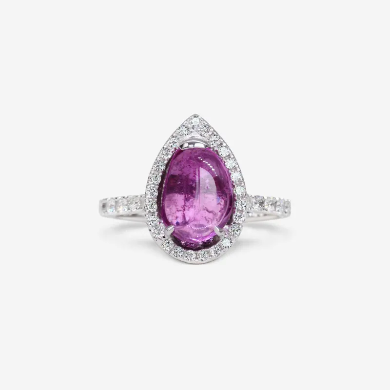 Bague en saphir rose intense de 2,49 carats sold by 58 Facettes