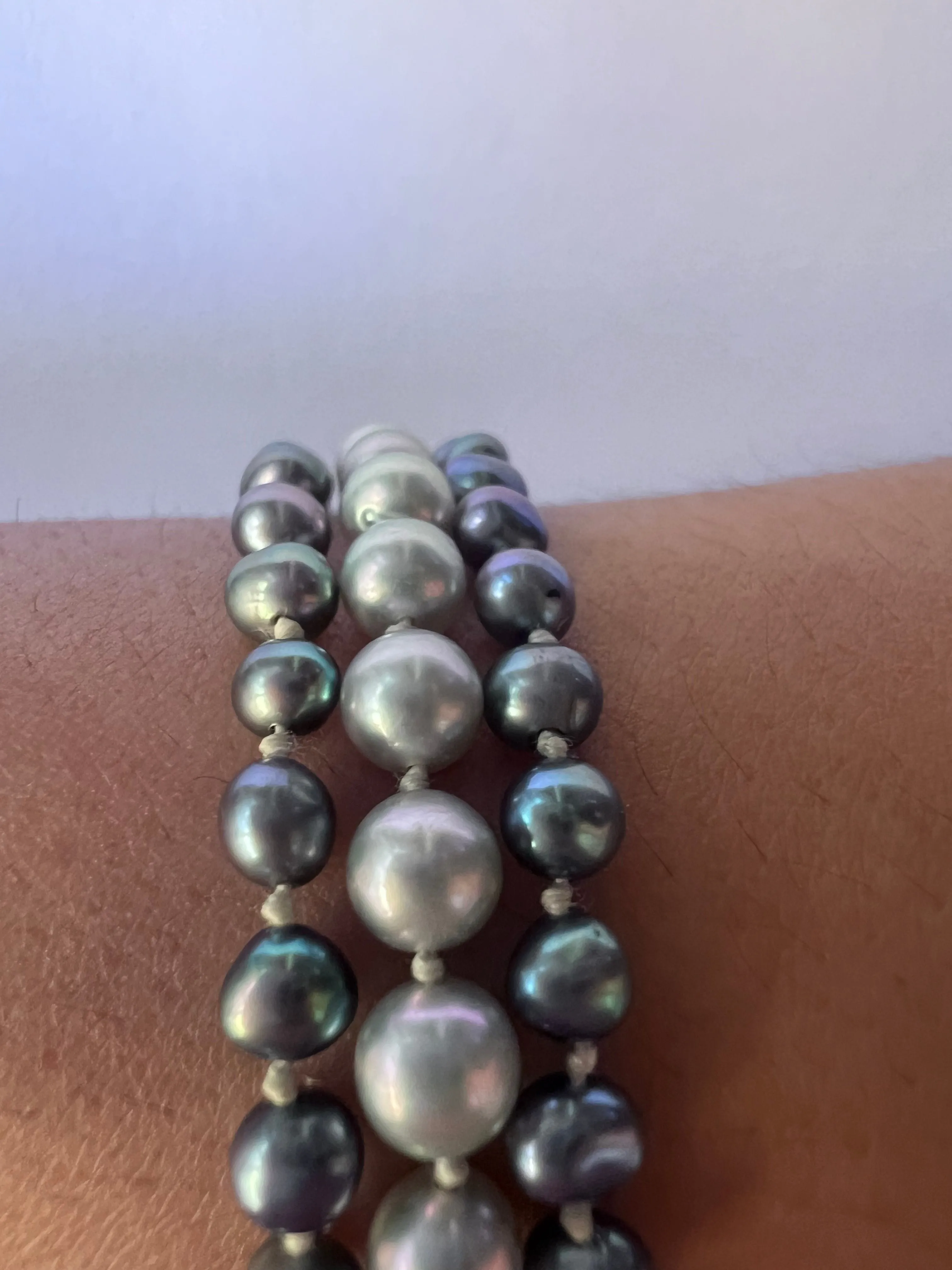 Bracelet 3 Rangs Perles De Tahiti 19 cm sold by 58 Facettes product image thumbnail 3