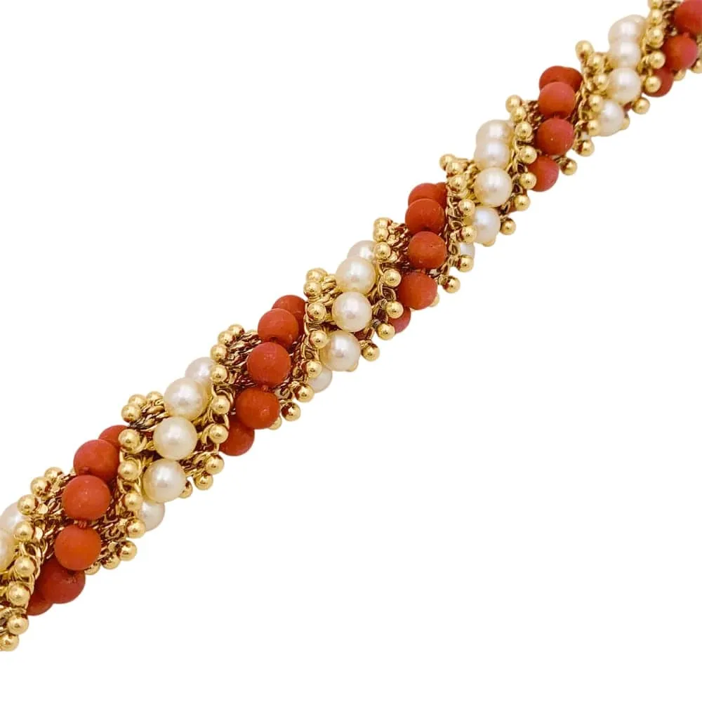 Bracelet Van Cleef & Arpels, "Twist", or jaune, corail, perles. sold by 58 Facettes product image thumbnail 3
