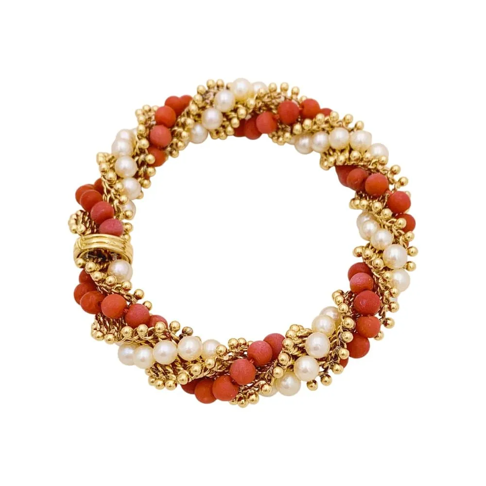 Bracelet Van Cleef & Arpels, "Twist", or jaune, corail, perles. sold by 58 Facettes product image thumbnail 2