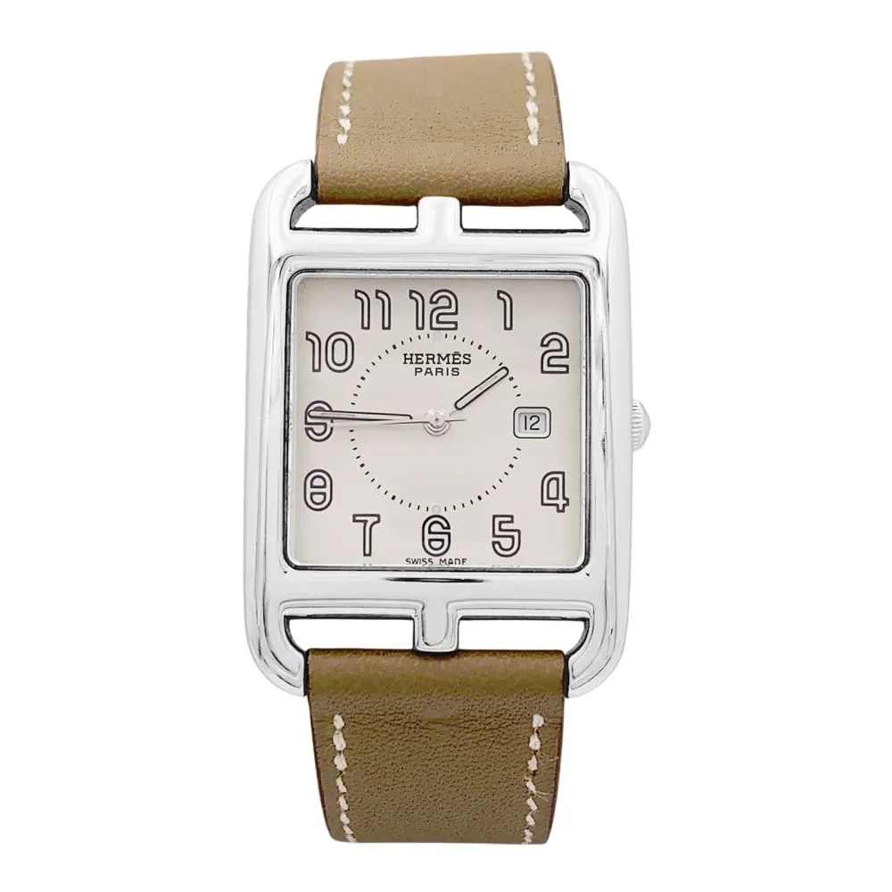Montre Hermès, "Cape Cod", acier, cuir. sold by 58 Facettes