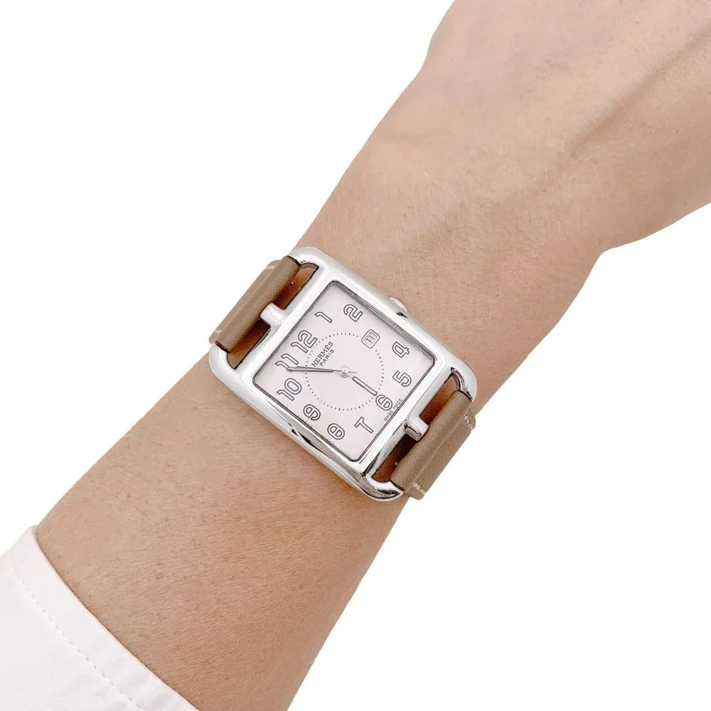 Montre Hermès, "Cape Cod", acier, cuir. sold by 58 Facettes product image thumbnail 5