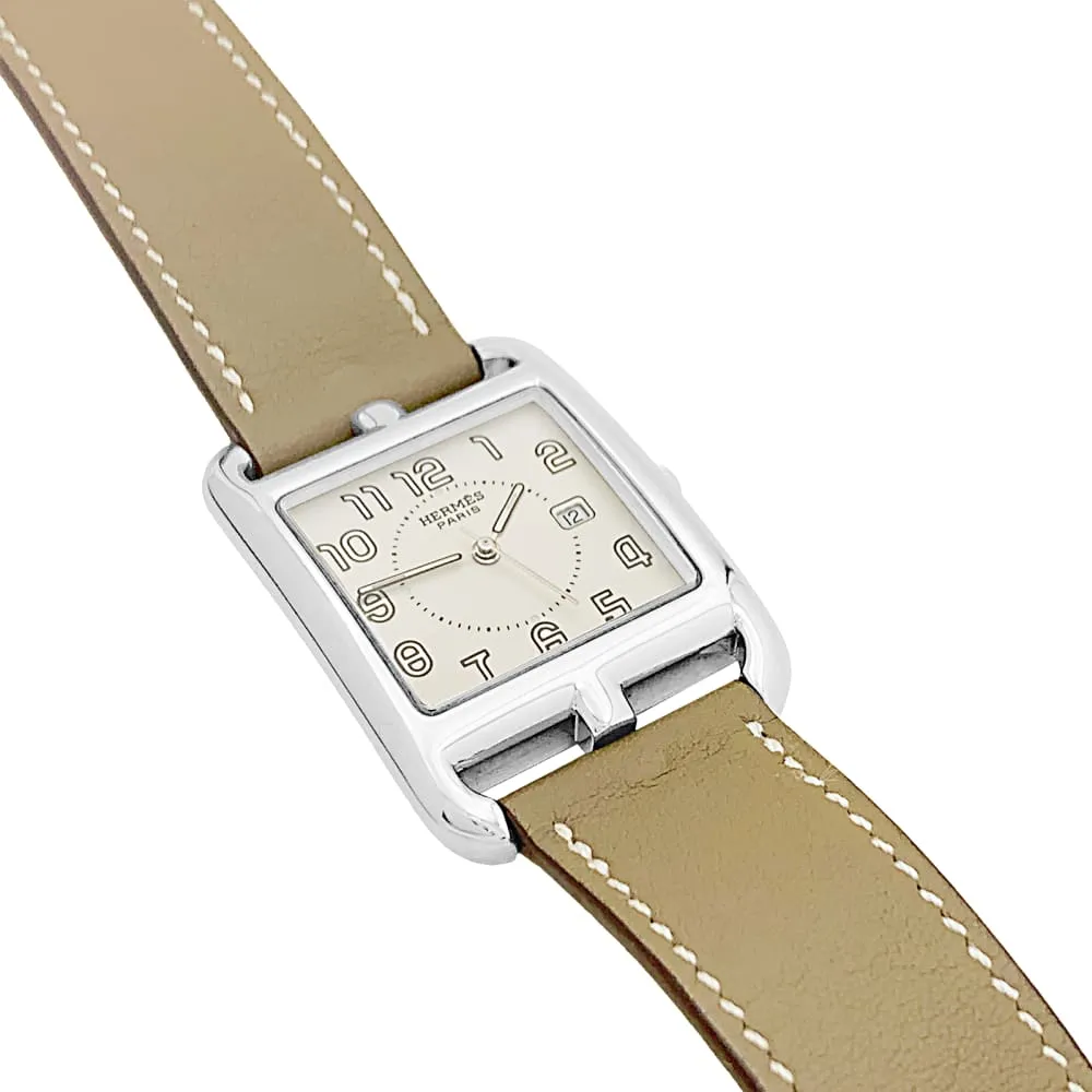 Montre Hermès, "Cape Cod", acier, cuir. sold by 58 Facettes product image thumbnail 2