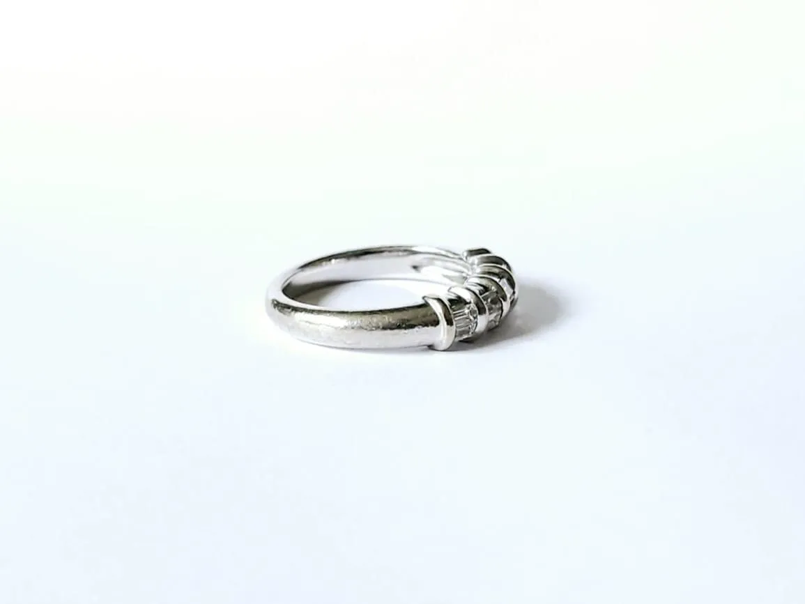 Demi alliance or blanc, diamants baguettes sold by 58 Facettes product image thumbnail 5