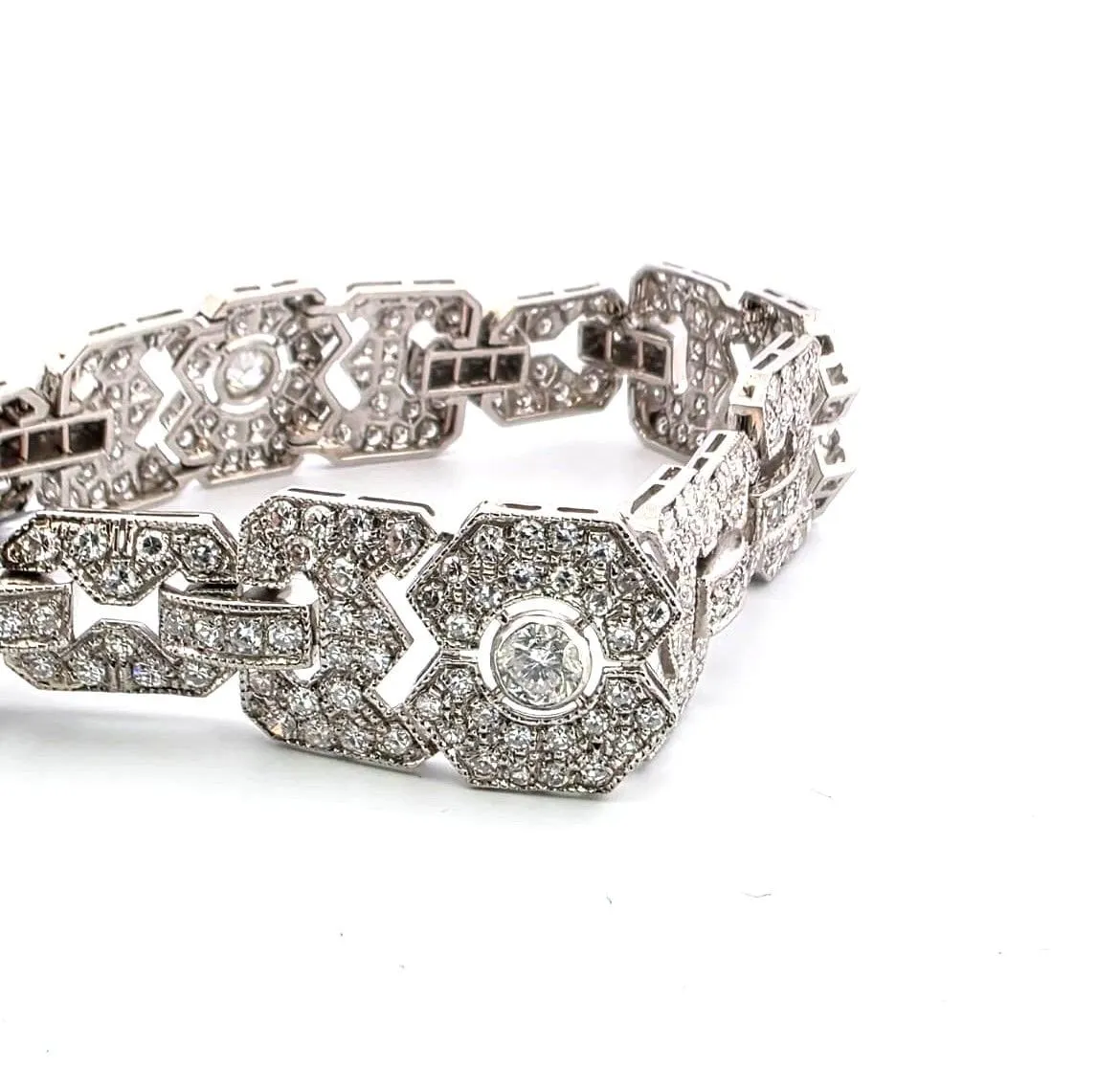 Superbe bracelet Art Déco en platine avec diamants sold by 58 Facettes product image thumbnail 5