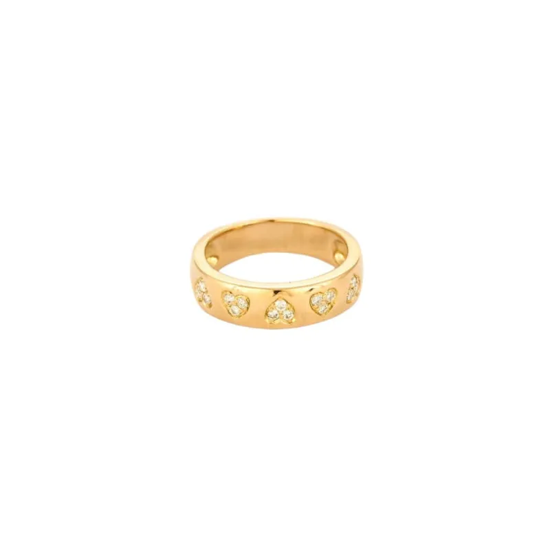 Bague Bandeau Coeurs or jaune sold by 58 Facettes