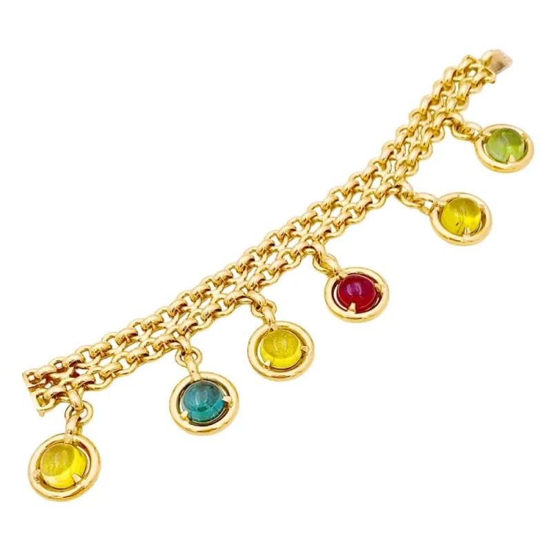 Bracelet or jaune, tourmalines de couleur. sold by 58 Facettes