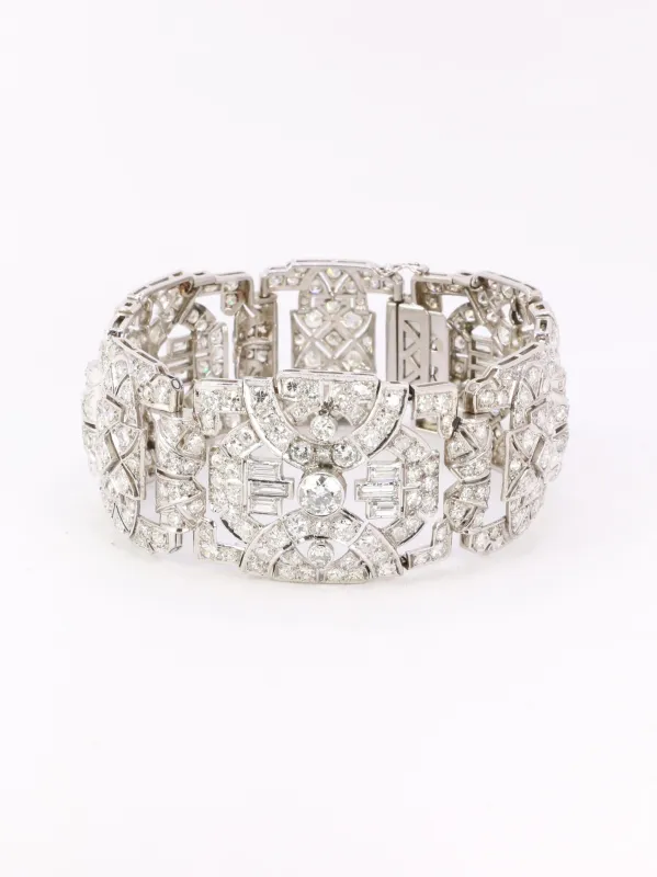 Bracelet Art Déco platine diamants sold by 58 Facettes