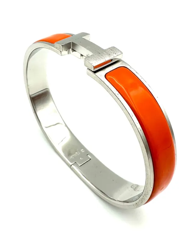 HERMES. Collection "Clic H", bracelet argenté sold by 58 Facettes