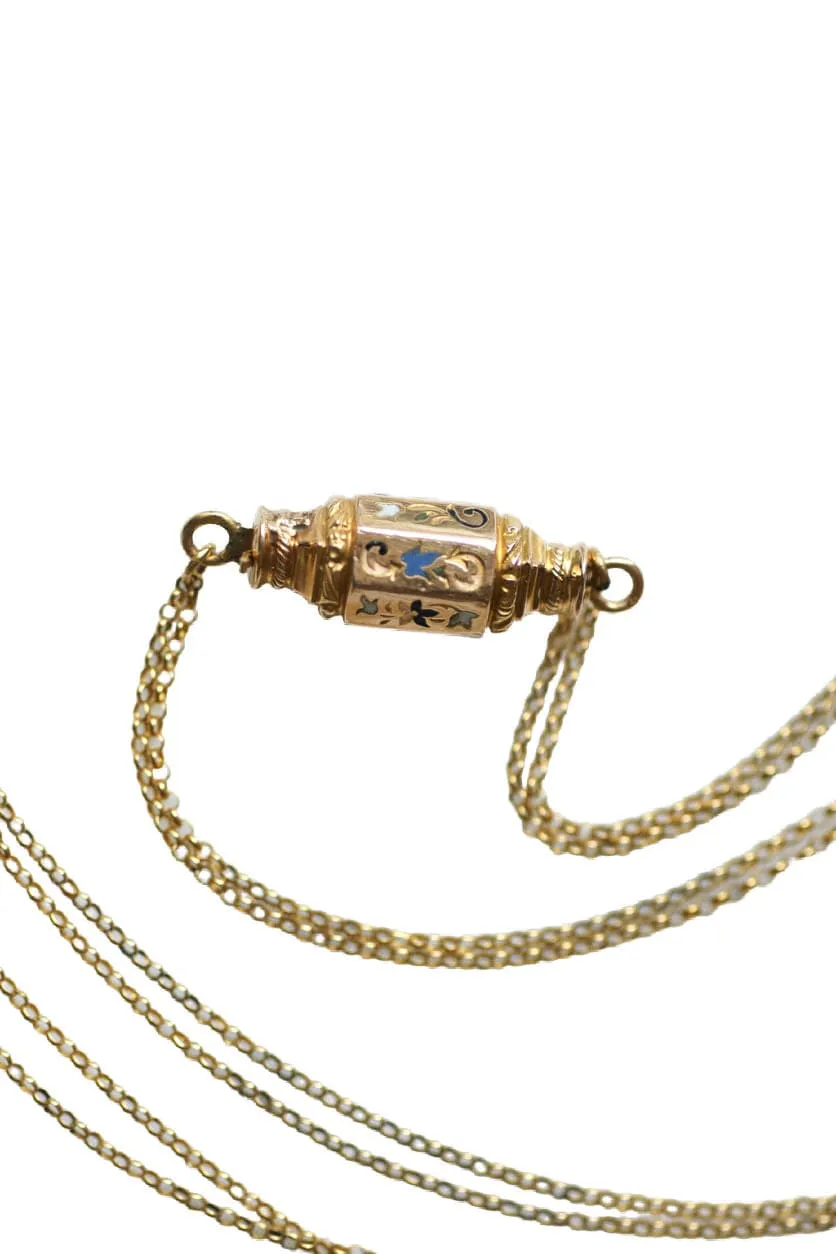 Collier Or Jaune Fermoir Barillet Emaillé et Croix sold by 58 Facettes