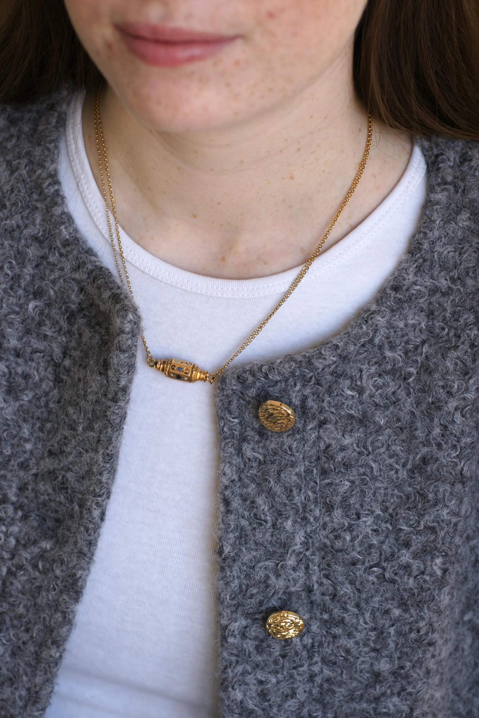 Collier Or Jaune Fermoir Barillet Emaillé et Croix sold by 58 Facettes product image thumbnail 4