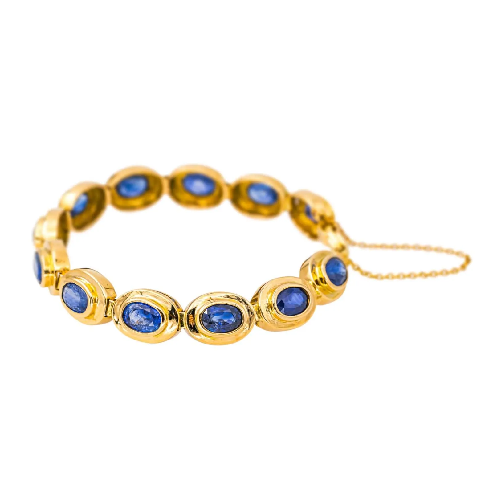 Bracelet en or jaune 18 carats serti de saphirs ovales sold by 58 Facettes product image thumbnail 4