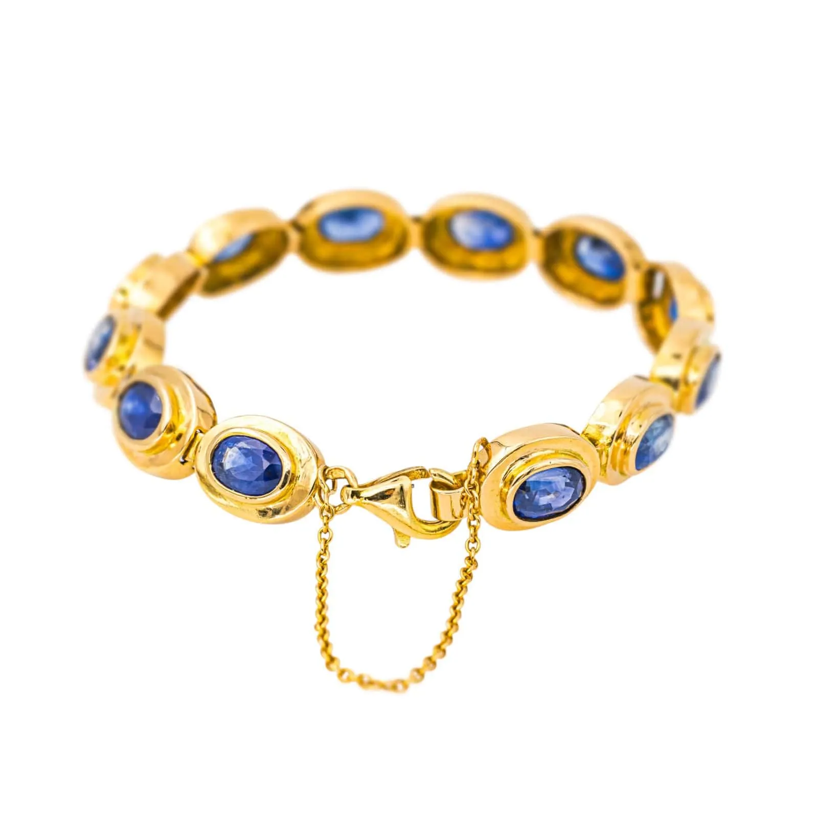 Bracelet en or jaune 18 carats serti de saphirs ovales sold by 58 Facettes product image thumbnail 5