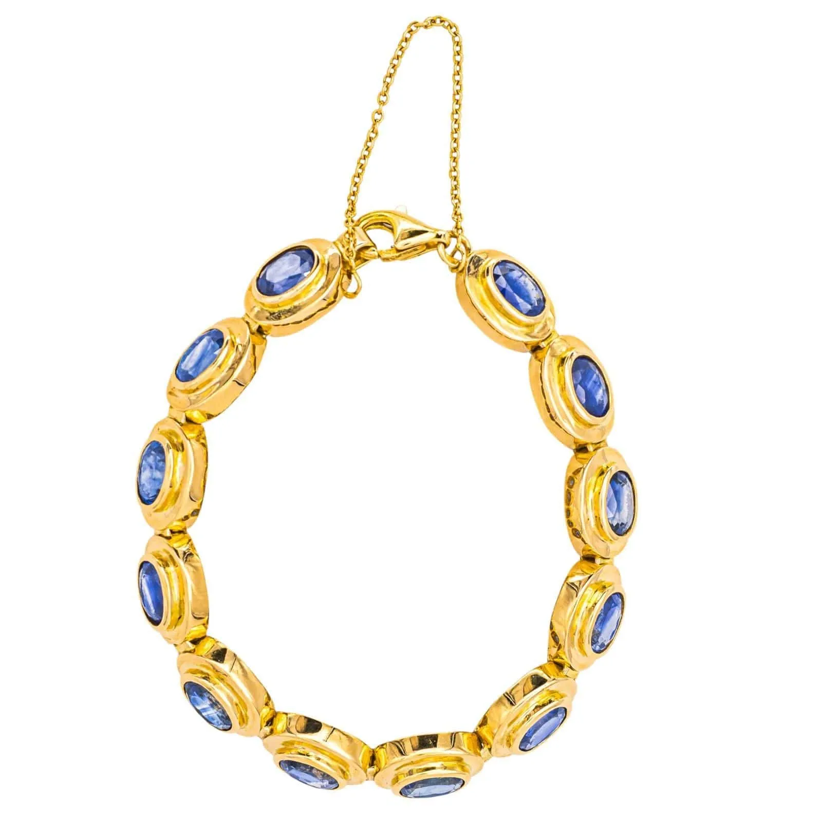 Bracelet en or jaune 18 carats serti de saphirs ovales sold by 58 Facettes product image thumbnail 3