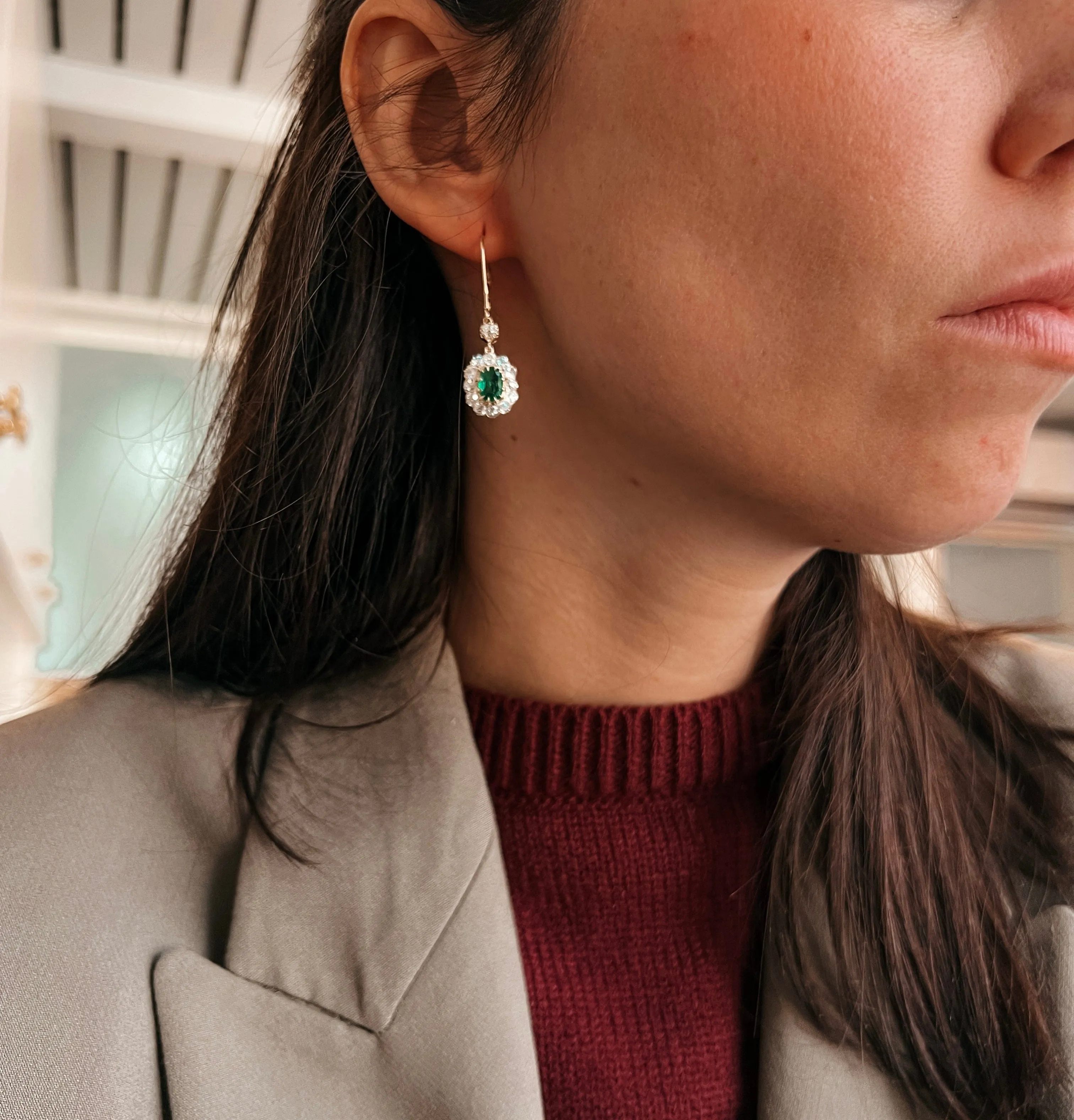 Antique emerald earrings sold by 58 Facettes product image thumbnail 2