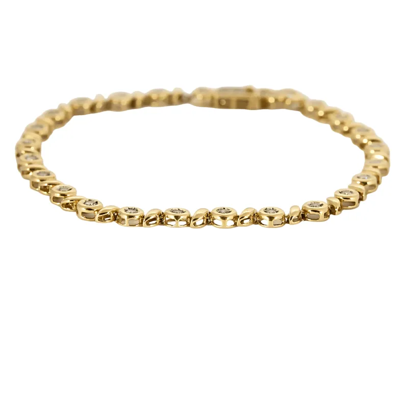 Bracelet en or jaune et diamants sold by 58 Facettes