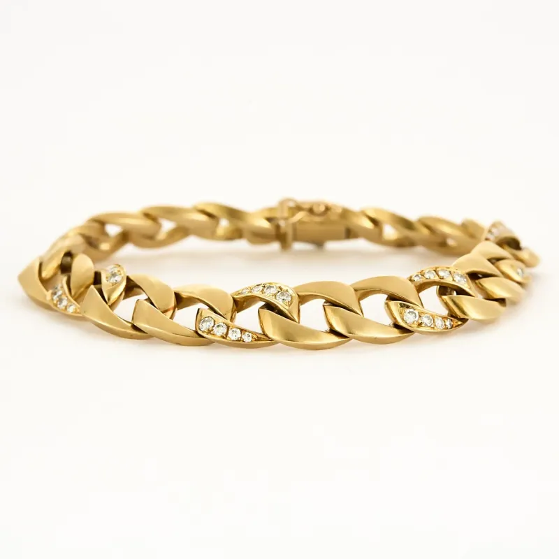 CARTIER x GEORGES LENFANT - BERGAME - Rare Bracelet en or jaune et diamants sold by 58 Facettes