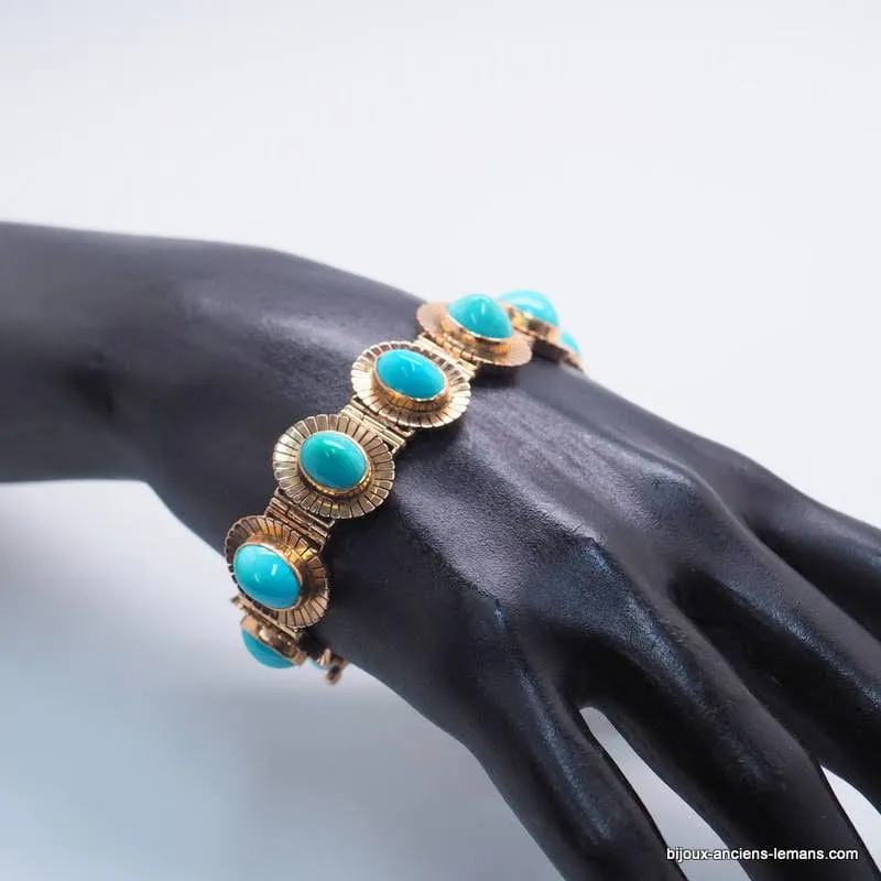 Bracelet or jaune turquoises sold by 58 Facettes product image thumbnail 2