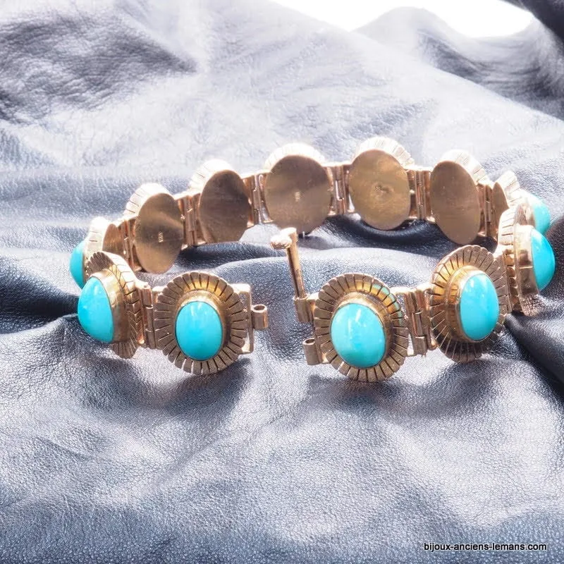 Bracelet or jaune turquoises sold by 58 Facettes product image thumbnail 3