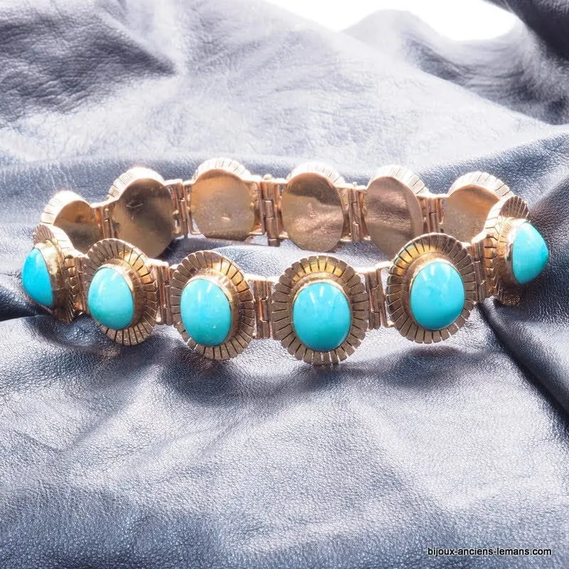 Bracelet or jaune turquoises sold by 58 Facettes product image thumbnail 4