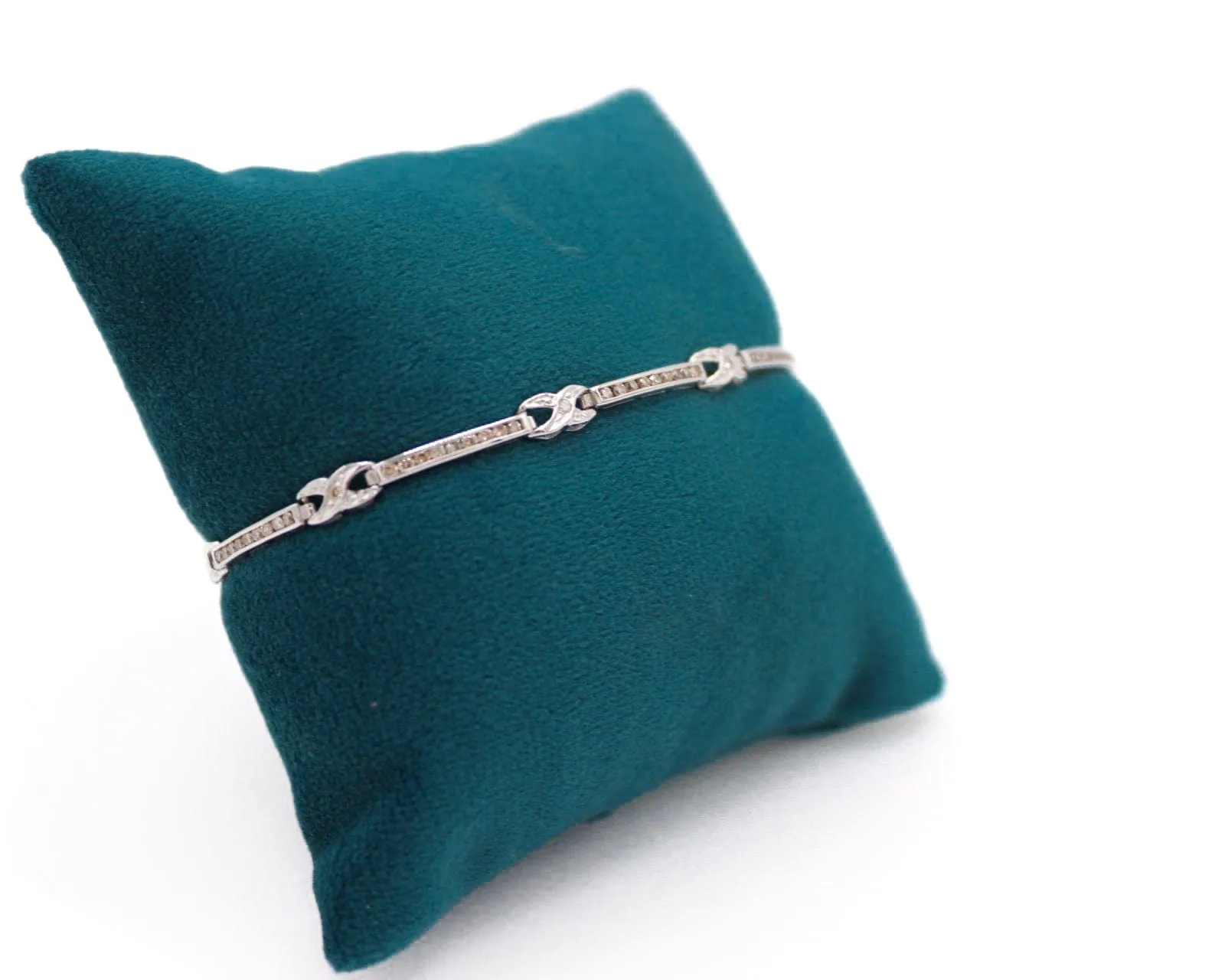 Bracelet or blanc diamants motifs barrettes sold by 58 Facettes product image thumbnail 5