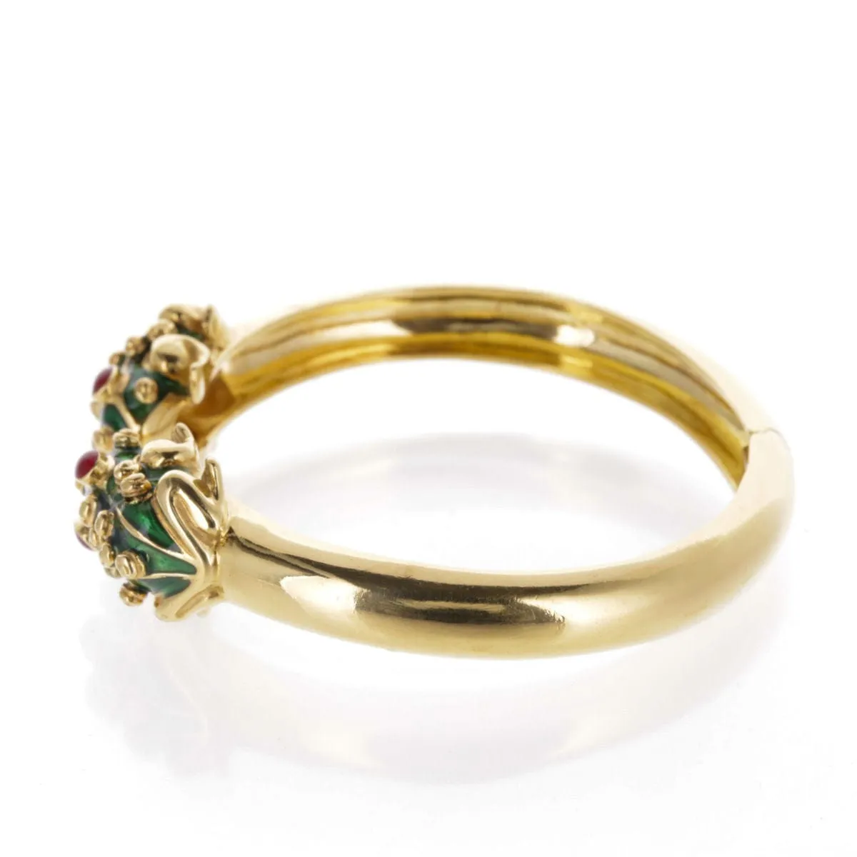 Bracelet vintage motifs grenouilles en or jaune 18 K et émail vert sold by 58 Facettes product image thumbnail 3