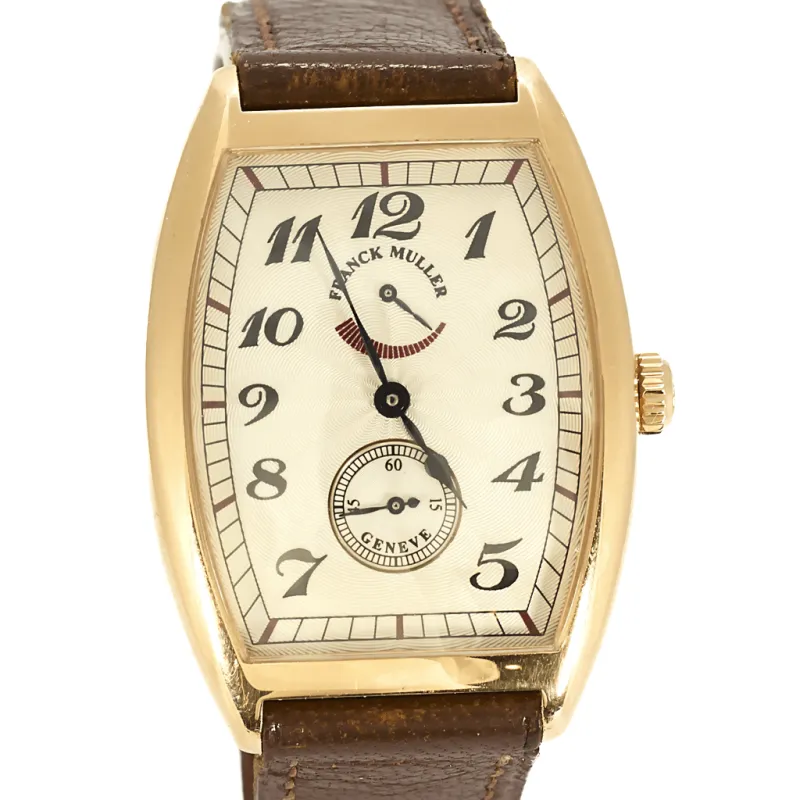 Franck Muller - Cintrée Curvex - Montre en or rose à boitier Tonneau à mouvement remontage manuel made by 58 Facettes