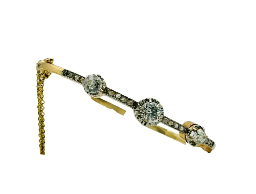 Bracelet en or jaune avec diamants anciens sold by 58 Facettes