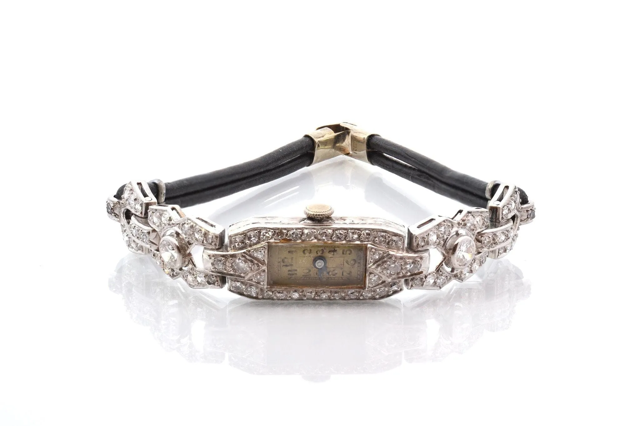 Montre Art déco en or blanc 18k et diamants sold by 58 Facettes product image thumbnail 2